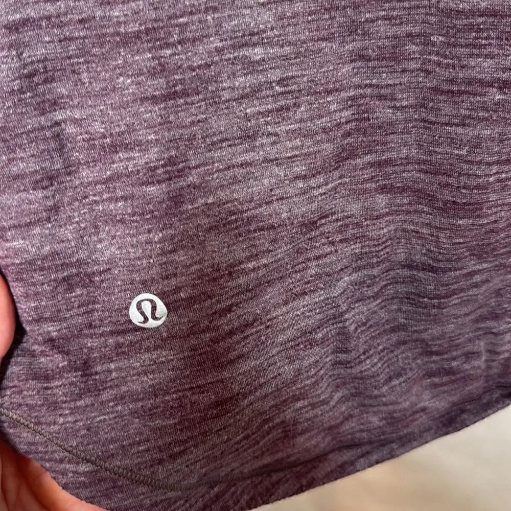 Lululemon Heathered Purple Intense-Tee Short Sleeve Lightweight Top. Size 6.